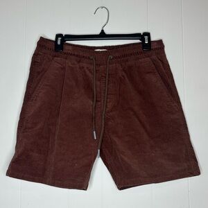 VSTR Premium Mens Corduroy Drawstring Shorts Brown Velvet Casual Skate Surf Sz L